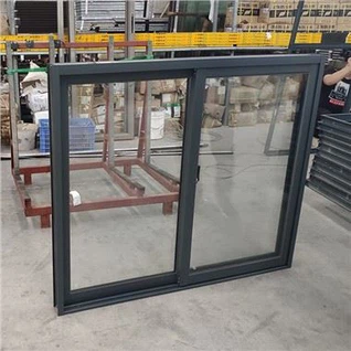 Fenèt aliminyòm gri nwa